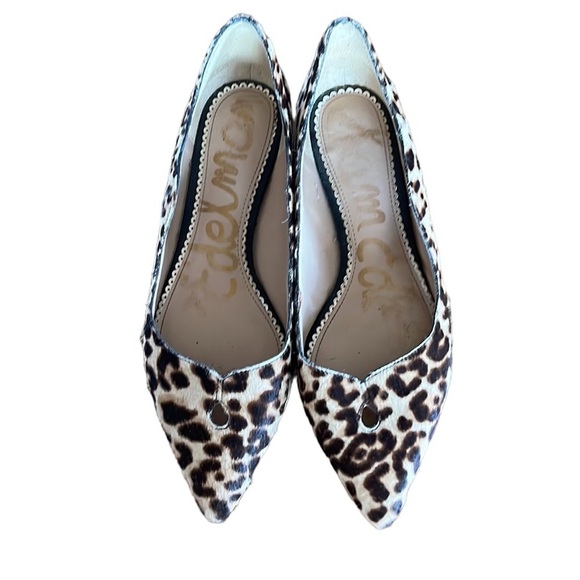 Sam Edelman Rosalie leather fur upper animal print flats.size 7.5 - Picture 2 of 9